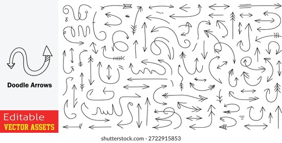 Coleção diversa de setas de doodle desenhadas à mão em vários estilos e direções que representam conceitos de movimento e conjunto de vetor de navegação

Esta imagem profissional apresenta uma variedade abrangente de setas desenhadas à mão estilo doodle, cada um exclusivamente renderizado com linhas pretas fluidas para capturar uma sensação de movimento orgânico. A coleção oferece uma ampla gama de formas, desde simples ponteiros retos a espirais intrincadas, curvas afiadas e loops graciosos. Esses indicadores direcionais são projetados para representar vários conceitos, como transições suaves, mudanças repentinas e processos cíclicos. Algumas setas apresentam texturas únicas como marcas de tique, listras e pontas emplumadas, adicionando uma estética divertida, mas deliberada, a cada elemento. Isolados em um fundo limpo, esses ativos vetoriais editáveis de alta qualidade são um recurso essencial para infográficos, navegação de UI ou UX, materiais de instrução e narrativa criativa que requer um toque humano, artesanal.

Os principais recursos incluem
Faixa dinâmica de formas Inclui setas retas, em forma de U, circulares e de duas cabeças para cobrir todas as necessidades de navegação e conceituais.

Fluido estético artesanal, esboço linework fornece uma sensação criativa e acessível em comparação com ícones geométricos padrão.

Textural Details Incorpora padrões sutis como listras e bordas emplumadas para maior interesse visual e ênfase.

Qualidade profissional do vetor Arquivo EPS totalmente escalável e editável, permitindo fácil personalização de tamanho, cor e peso do traçado sem qualquer perda de qualidade.