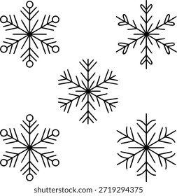 Una Colección diversa de intrincadas Ilustraciones de copo de nieve perfectas para Diseños Festiva de invierno