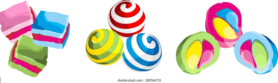   a diverse collection of sweet taste of different forms of color