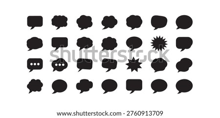 Diverse collection of talk clouds, various shapes for chat, graphic message design elements