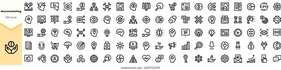 A diverse collection of thin line icons representing various aspects of networking, creativity, and technology, ideal for digital design and marketing projects.