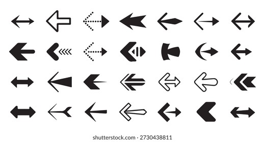 Diverse collection of vector arrow symbols for creative graphic and web projects