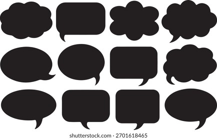 Coleção diversa de bolhas de fala vetorial e design de balões de pensamento