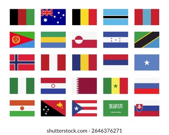 Uma Coleção Diversificada de Bandeiras Mundiais Celebrando a Representação Global e a Unidade Entre Culturas