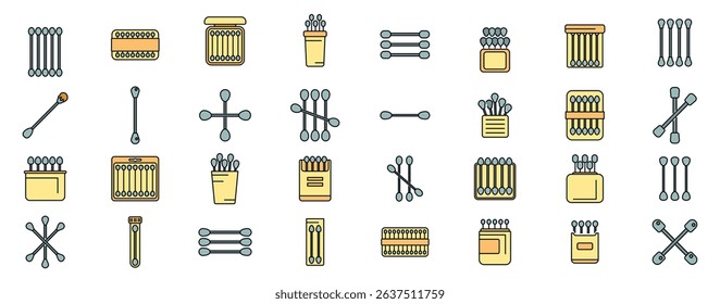 Diverse cotton swab designs displayed in neat, organized patterns