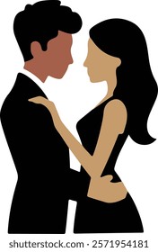 Diverse Couples Silhouette Embrace Vector. This beautifully crafted vector illustration showcases the intimate embrace of diverse couples.