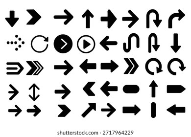 Diverse directional arrow icons navigation symbol