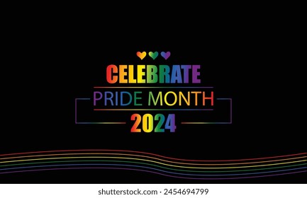 Diverse Expression Text Illustration Design for Pride Month 2024