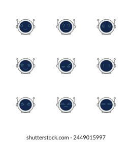 Diverse Expressions: Chatbot Character Heads Reflecting Emotions.