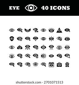 Diversos iconos de ojos que simbolizan la visión, la visión, la seguridad, las finanzas y la tecnología para las necesidades de diseño moderno
