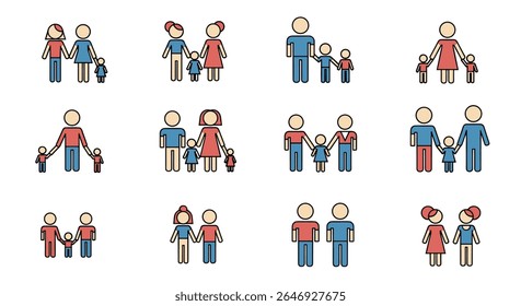 Representações e Agrupamentos Diversos de Unidades Familiares, que ilustram diferentes estruturas familiares