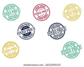 Diverse Fixed Price Grunge Rubber Stamp Collection, Definir Preço Vetor Design