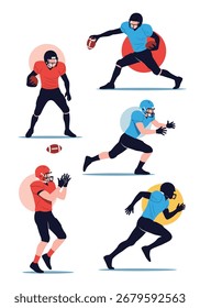 Jogadores de futebol diversificados em ação dinâmica representa exibindo atletismo e trabalho em equipe.