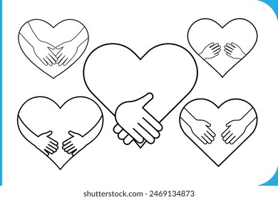 Diverse friendship hands forming a heart shape, symbolizing love and support. Perfect for promoting unity, inclusivity, and mutual respect.