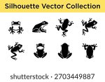 Diverse Frog Silhouette Vector Collection for Graphic Design