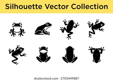 Diverse Frog Silhouette Vector Collection for Graphic Design