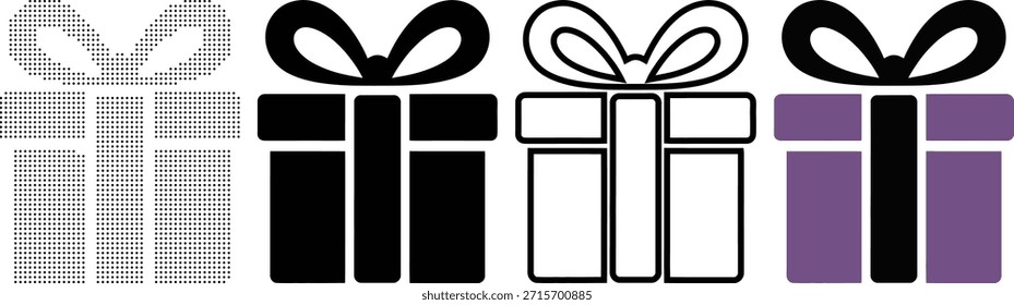 Diversos gráficos de caja de regalo que representan festividades, regalos y eventos alegres