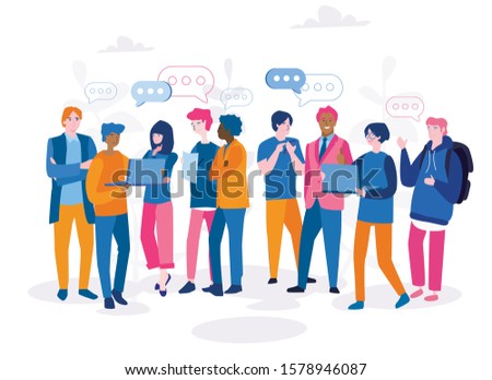 Diverse global people teamwork of different cultures. Vector illustration for web banner, infographics, mobile. people from different countries standing together, Friends, coworkers, employe.
