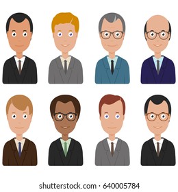 Diverse group of business men. Vector illustration