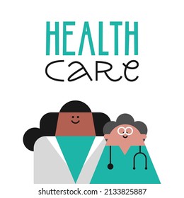 Diverse group of doctors and nurses. Frontline coronavirus fighters concept isolated. Healthcare professional workers flat vector banner. Hospital staff cartoon illustration