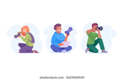 Um Grupo Diversificado de Fotógrafos Altamente Talentosos e Criativos Capturando Bons Momentos no Tempo