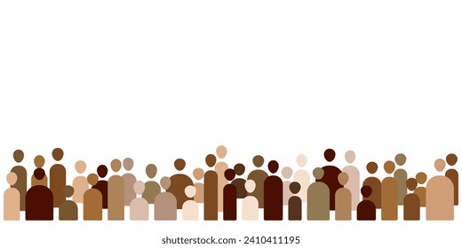 Diverse group of humans, abstract vector illustration, people figures banner design