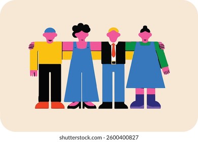 Diverse Group of People Standing Together in Solidarity and Unity