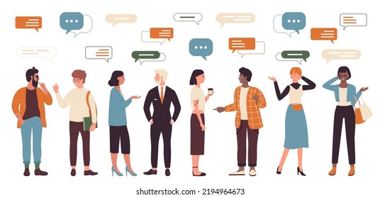 Diverse Group People Talking Cartoon Man Stock Vector (Royalty Free ...