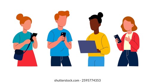 Diverse Group of People Using Technology