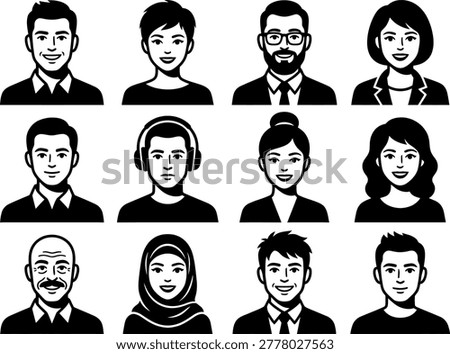 Diverse group of people in various professional attire