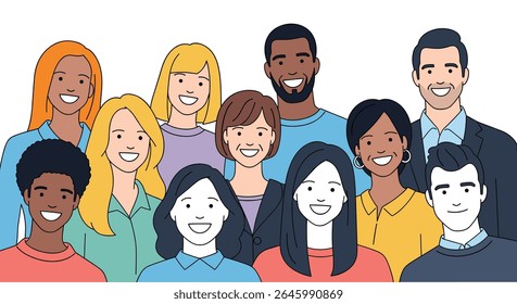 Diverse Group of People Working Together in Harmony and Unity