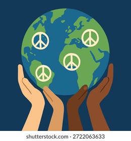 Diverse Hände halten Globus für globale religiöse Toleranz