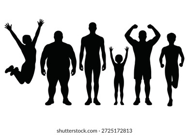 Diversas siluetas humanas en varias personas plantean diversidad