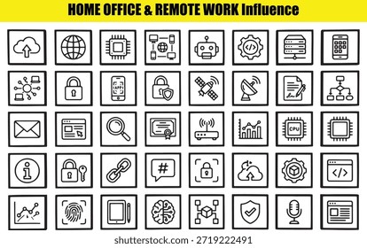 Diverse Icons for Remote Work and Technology Concepts cloud upload globe