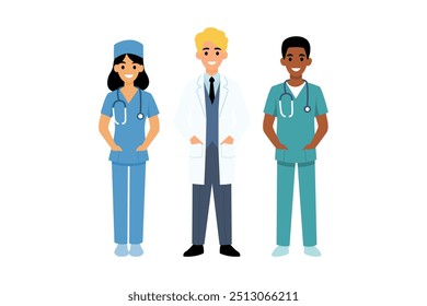 Diverse Medical Team of Doctors and Nurses