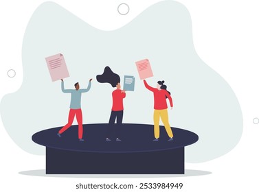 Diverse meeting and team with various ethnic work groups.flat design with people.