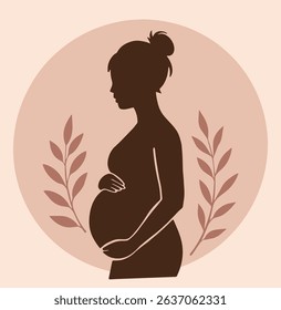 diverse motherhood silhouette with nature accents
