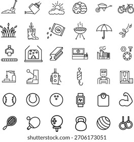 Diverse Object Icons Depicting a Range of Activities and Tools Vector.