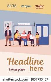 Diverse passengers in subway train. Senior, handicapped people, woman with baby on seat flat vector illustration. Transportation, society concept for banner, website design or landing web page