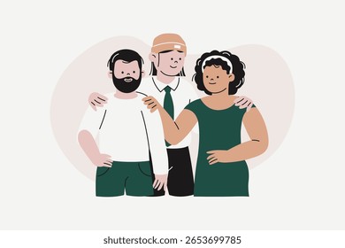 Diverse People Achieving Harmony Through Mediation Process Illustration
