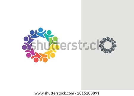 Diverse People Circle Logo Teamwork Unity Community Collaboration Symbol Design