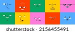 Diverse people face doing funny mood expression and emotion. Colorful avatar design set, modern flat cartoon character collection in simple doodle art style for psychology concept or social reaction. 