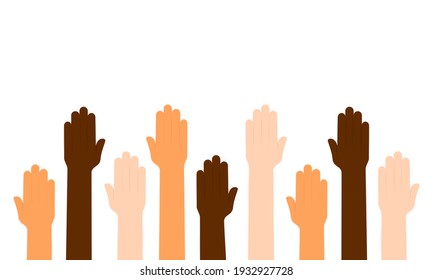 Diverse People Hands Male Female Multicultural Stock Vector (Royalty ...