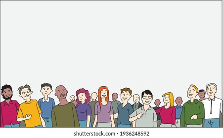 Diverse people illustration with space for text 