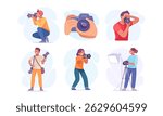 Diverse Photographers Skillfully Capturing Moments and Memories with Their Cameras