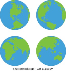 Diverse planet earth, vector illustration