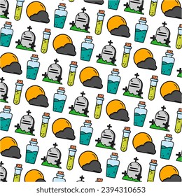 A diverse selection of drinks and beverages arranged as a seamless pattern on a clean white background. Perfect for menu designs, restaurant promotions, and themed event graphics.
