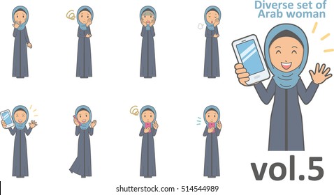 Diverse set of arab woman , EPS10 vector format vol.5