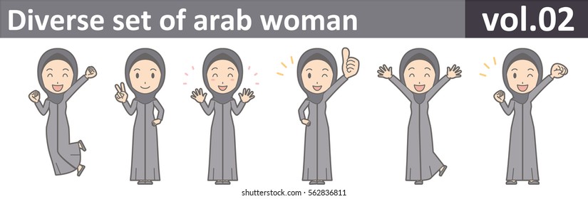 Diverse set of arab woman, EPS10 vol.02