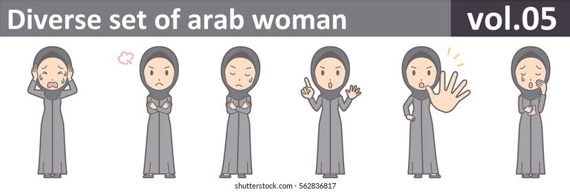 Diverse set of arab woman, EPS10 vol.05